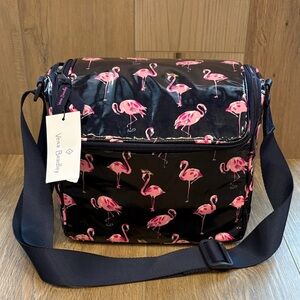 Vera Bradley Stay Cooler Flamingo Fiesta Insulated Navy Pink Lunchbox Crossbody